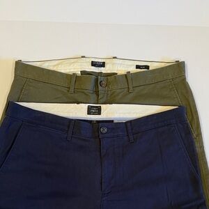 Bundle J.Crew Men's Chino Pants - Navy Blue and Olive Green Both Size 34x33